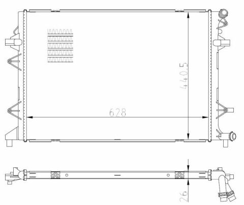 Радіатор охолодження VW Caddy/Golf VI/Jetta IV 1.4/2.0D 09-