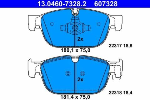 Колодки тормозные (передние) Volvo S60/S90/V60/V90/XC40/XC60/XC90 15- (Ate)