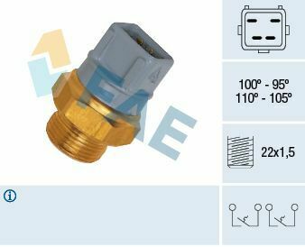 Датчик увімкнення вентилятора Ford Transit 1.6-2.0 85-94 (100°C) Датчик увімкнення вентилятора Ford Transit 1.6-2.0 85-94 (100°C)