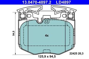 Колодки тормозные (передние) BMW 3 (G20) 18-/5 (G30/F90)/7 (G11/G12) 15- (Brembo) ATE Ceramic