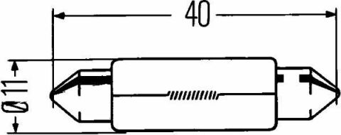 Автолампа SV8,5 12V 10W 11X41