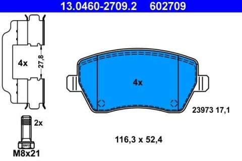 Колодки тормозные (передние) Renault Kangoo 08-/Megane IV 15- (TRW)