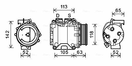 HONDA Компрессор кондиционера ACCORD VII 2.0 03-, 2.4 03-, CR-V II 2.0 01-