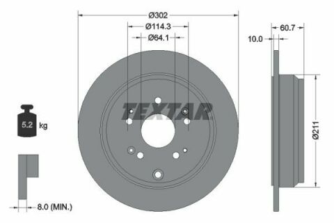 Диск тормозной (задний) Honda CR-V IV 12-16 (302x10) PRO