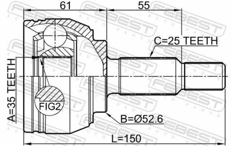 ШРКШ (ШРУС) наружный 35x52.6x25 NISSAN TERRANO 14-