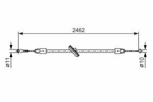 Трос тормозной передний (2462/306mm) Sprinter 06-MB