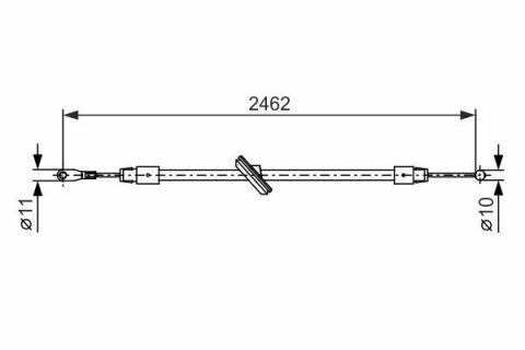 Трос гальмівний передній (2462/306mm) Sprinter 06-MB