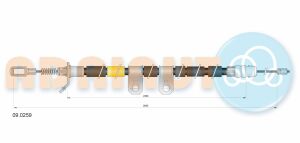 трос ручного тормоза задн. пров. CHRYSLER GRAND VOYAGER 01-08