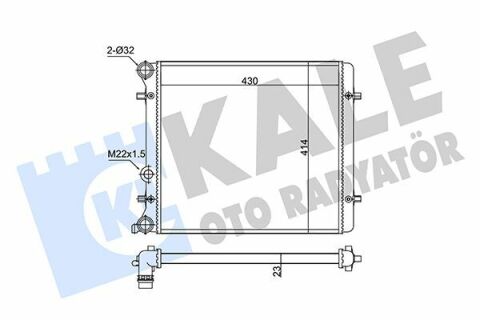 KALE VW Радиатор охлаждения Bora,Golf IV,Skoda Octavia I 1.4/1.6 98-