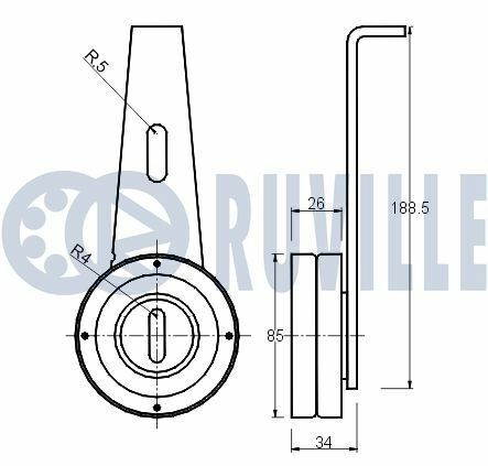 RUVILLE PEUGEOT Натяжний ролик 405/406/BOXER 88-, Fiat Scudo, Ducato