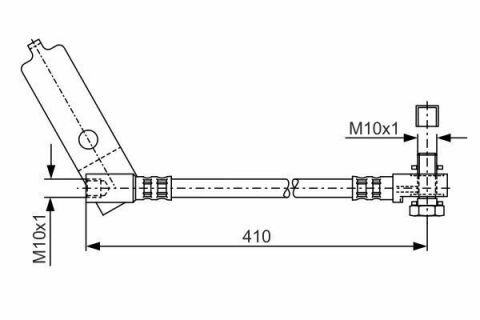 Шланг тормозной (передний) Ford Tourneo Connect/Transit 00-06 (L=412mm) (L)