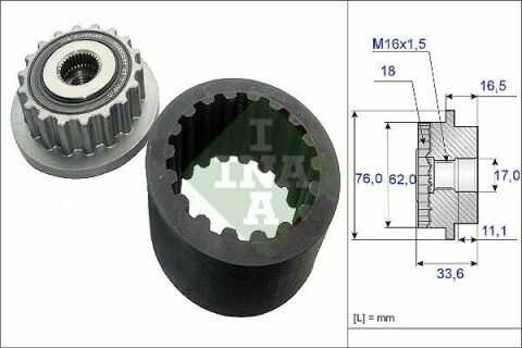 Муфта шківа генератора еластична VW T5 2.5 TDI 03-09 96/120/128kw, AXD/AXE/BNZ/BLJ/AXE/BPC Муфта шківа генератора еластична VW T5 2.5 TDI 03-09 96/120/128kw, AXD/AXE/BNZ/BLJ/AXE/BPC