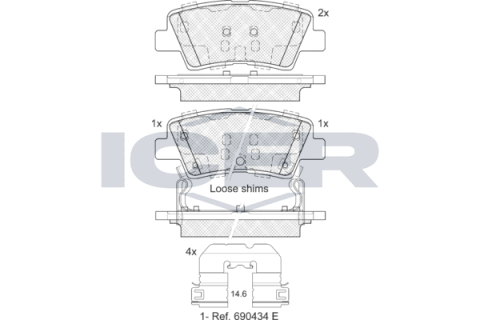 Колодки гальмівні (задні) Hyundai Accent 18-/Elantra/Tucson/ix35/Kia Sportage/Soul 15-/Rio 17-