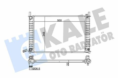 KALE FORD Радіатор охолодження Fiesta V, Fusion 1.25/1.6 01-, Mazda 2