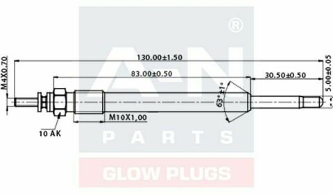 Свеча накаливания (двойная спираль) 11.5V A160cdi A170cdi 98-MB