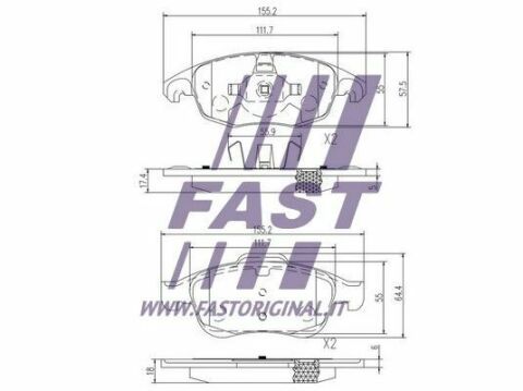 Колодки тормозные дисковые передние комплект PEUGEOT Partner 08-, 5008 09-16; CITROEN Berlingo 08-18, Berlingo 96-08, C4 10-20, C4 Picasso 06-13, DS4 10-15, DS5 11-15