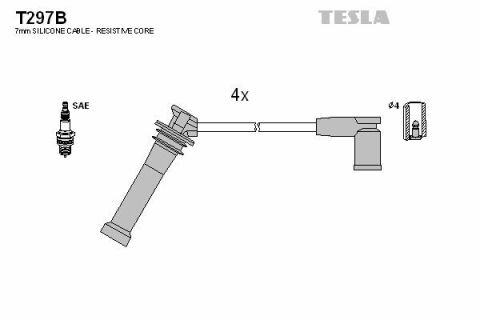 Кабель зажигания к-кт TESLA Mazda 6 02-1,8