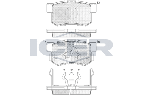 Колодки гальмівні (задні) Honda Accord VIII 08-/CR-V II 01-07/CR-V IV 12-/FR-V 04-