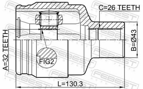 ШРКШ (ШРУС) внутренний правый 32x43x26 CHEVROLET EPICA 07-