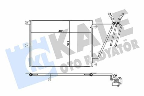 KALE OPEL Радиатор кондиционера Vectra B