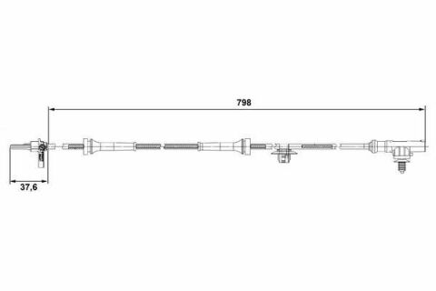 Датчик ABS (передній) Citroen C1/Peugeot 107 1.0/1.4HDi 01- (L=801mm)