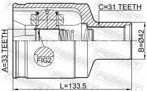 ШРКШ (ШРУС) внутрішній правий 33x35.7x31 NISSAN TERRANO 14-