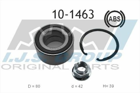 Подшипник ступицы (передней) Renault Megane III 08- (42x80x39) (+ABS)(к-кт)