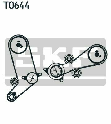 SKF К-кт. ГРМ. (2шт ГРМ + 3шт ролики + крепление) VW LT, T4 2.5 TDI