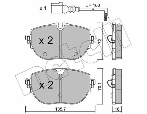 Колодки тормозные (передние) VW T7 1.4 e-Hybrid/1.5/2.0 TSi 21-