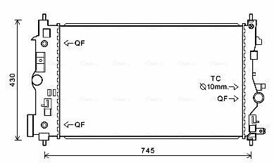 Радіатор охолодження CHEVROLET CRUZE, OPEL ASTRA J (вир-во AVA)