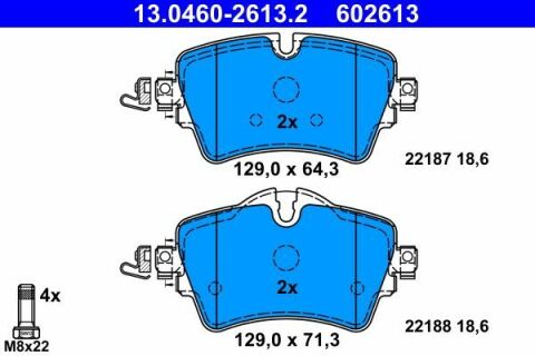 Колодки гальмівні (передні) BMW 1 (F52)/X2 (F39) 17-/2 (F44-F46)/X1 (F48)/Mini 13-/3 (F30/F80) 11-