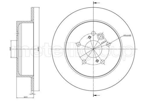 Диск тормозной (задний) Toyota Rav 4 00-05/Chery Tiggo 05-14 (302x9) (повн.)