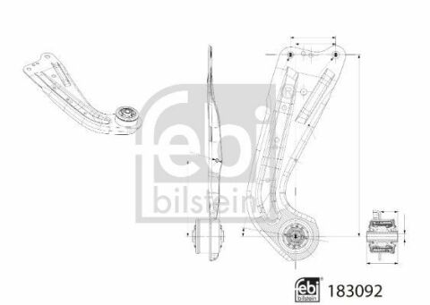 Рычаг подвески (задний/спереди) (R) Skoda Superb III/VW Passat B8 1.4-2.0 15- (с подшипником)