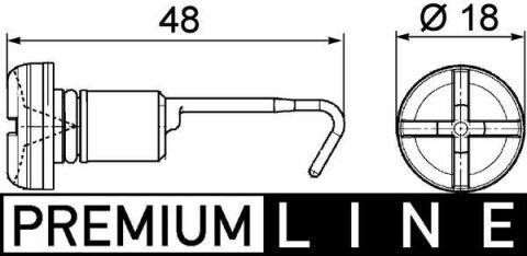 Пробка охлаждающего радиатора MB 207-410 (L=48mm/D=18mm/M10)