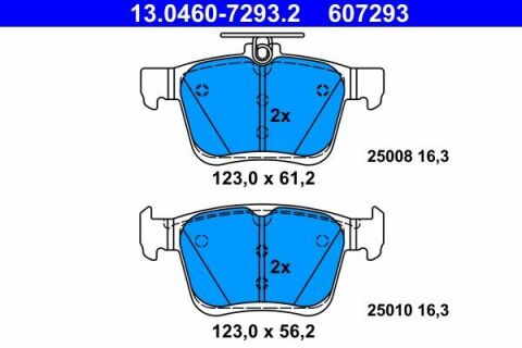 Колодки тормозные (задние) Audi A3 12-/VW Golf 12-/Touran 15-/Skoda Karoq 17- (Ate)