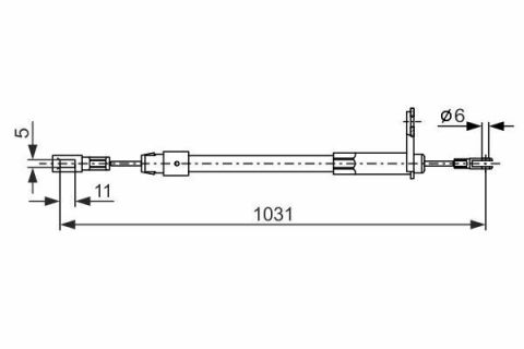 Трос ручника (задний) (R) MB E-class (W210) 95-03 (1031/807mm)