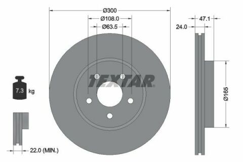 Диск тормозной (передний) Ford Mondeo III 00-07 (300x24) PRO
