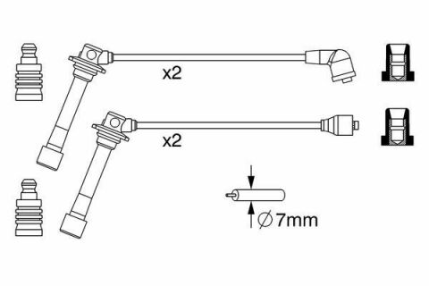 Проволоки высокого напряжения 4шт. FORD Probe 2,0i MAZDA 626 1,8/2,0i B241