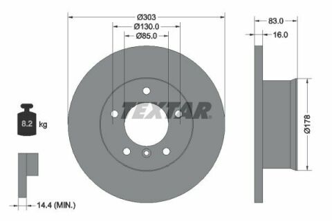 Диск тормозной (передний) MB G-class (W460/W461/W463) 90- (303x16)