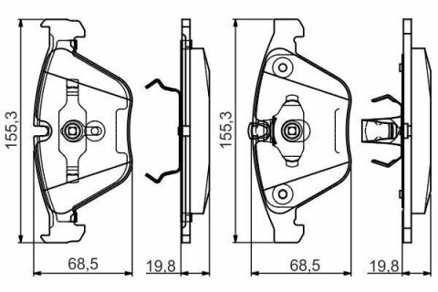 Колодки гальмівні (передні) BMW 3 (E90) 07-13/5 (E60/E61)/6 (E63/E64) 03-10/7 (E65/E66/E67) 01-08