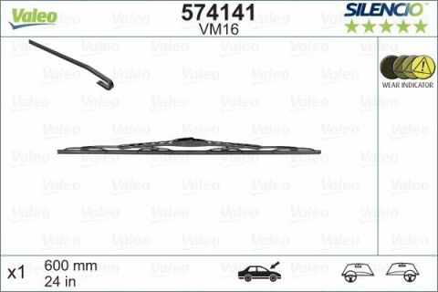 Щітка склоочисника (600mm) BMW/Chevroelt/Daewoo/Fiat/Ford/Kia/MB/Opel/Renault