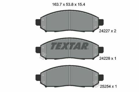 Колодки гальмівні (передні) Nissan Leaf 10-14/Navara/Pathfinder 04- (Tokico) (163.7x53.8x15.4)