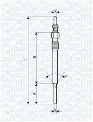 MAGNETI MARELLI FIAT Свічка розжарювання Doblo,Panda,Opel Astra J,Combo,Citroen,Peugeot 1.3HDI