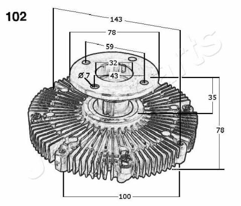 JAPANPARTS Зчеплення вентилятора NISSAN PARTOL GR 2.8 TD 97-00