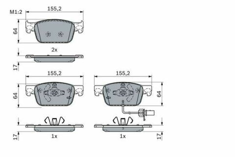 Колодки тормозные (передние) Audi A4/A5 15-(с датчиком)