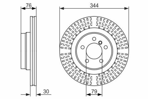 Диск тормозной (передний) Land Rover Range Rover III 02-12 (344x30)