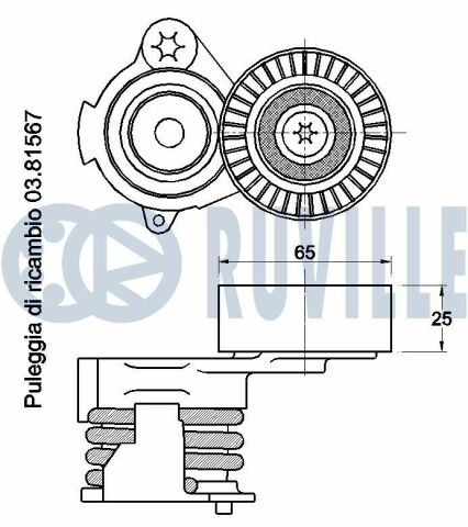 Ролик с натяж. antara 2,0 cdti, chevrolet cruze, captiva 2,0cdi