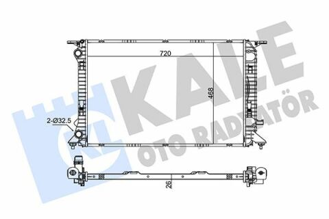 KALE VW Радіатор охолодження Audi A4/5/6, Q3/5 1.8TFSI/2.0TDI 07-