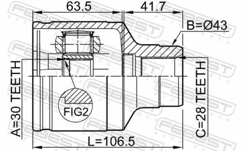 ШРКШ (ШРУС) внутренний правый 30x43x28 ​​MAZDA 626 97-02