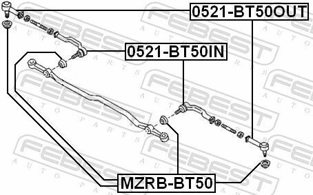 Наконечник тяги рульової Mazda B-serie/BT-50 2.2-3.0D 85-15